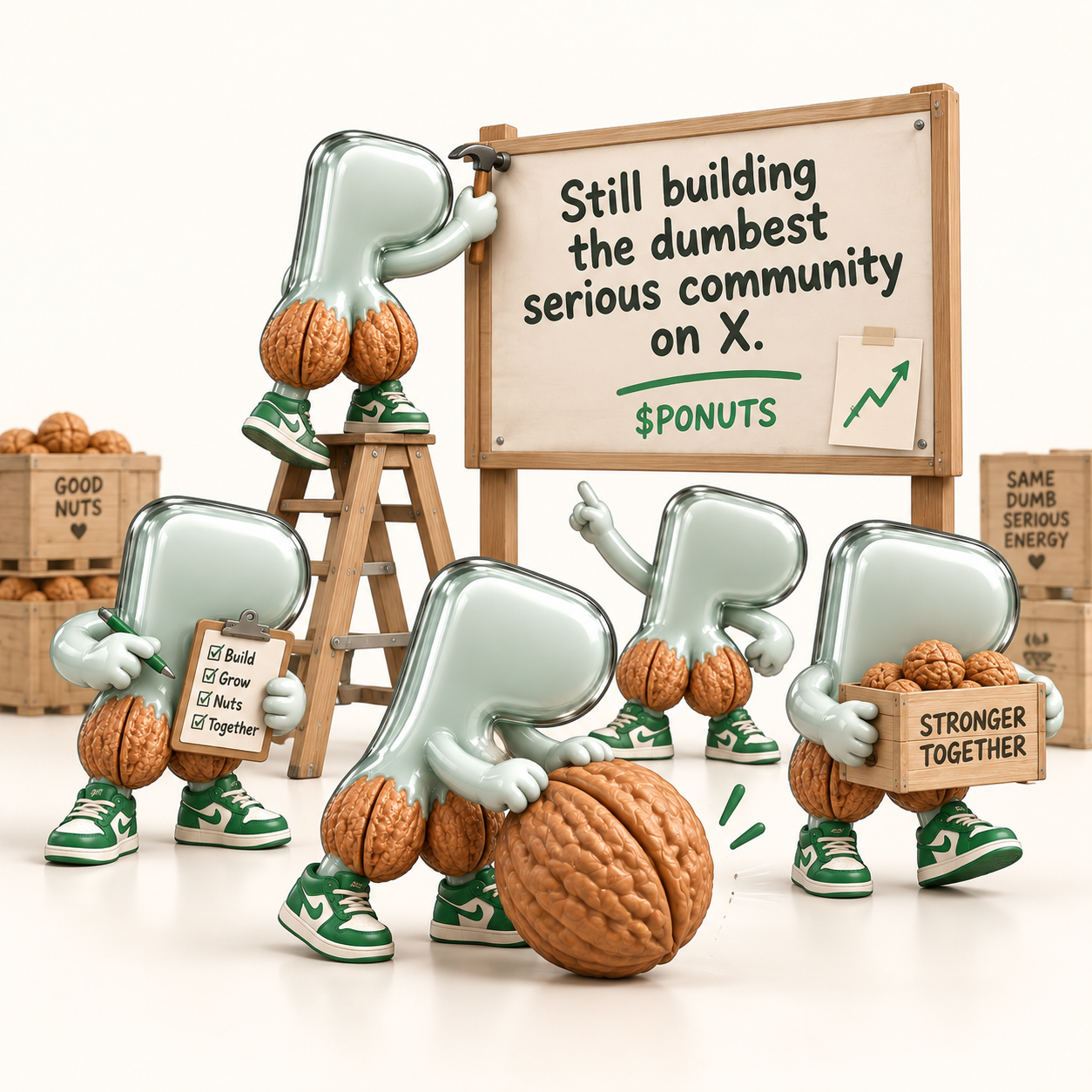 PONUTS mascot unleashing maximum community power